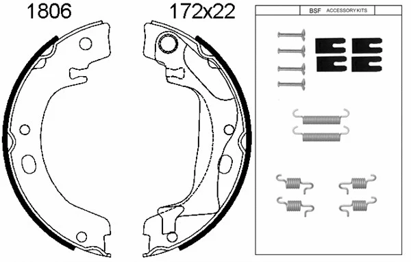 Brake Shoe Set, parking brake (01806K)