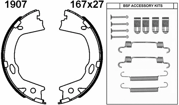 Brake Shoe Set, parking brake (01907K)