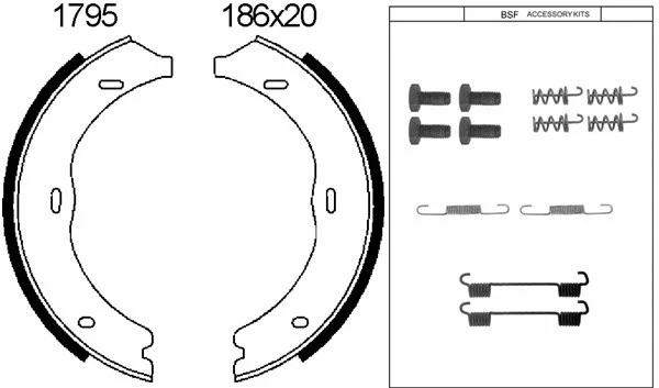 Brake Shoe Set, parking brake (01795K)