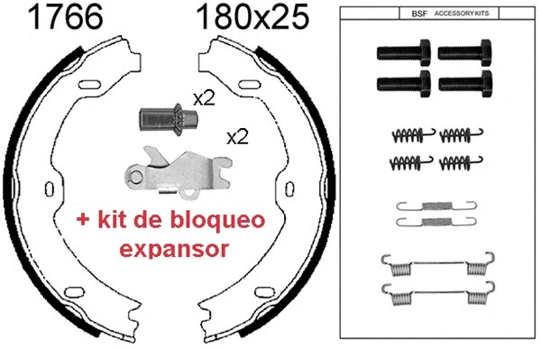 Brake Shoe Set, parking brake (01766KC)