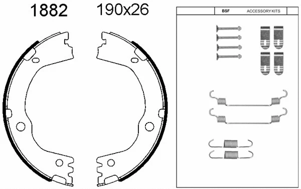 Brake Shoe Set, parking brake (01882K)