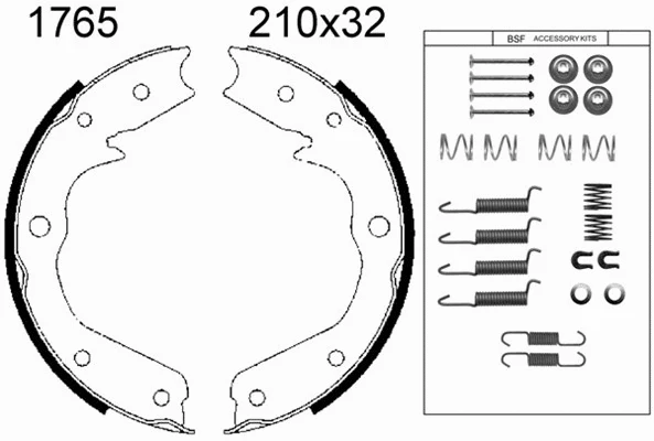 Brake Shoe Set, parking brake (01765K)