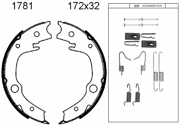 Brake Shoe Set, parking brake (01781K)