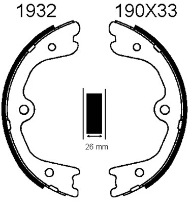 Brake Shoe Set, parking brake (01932)