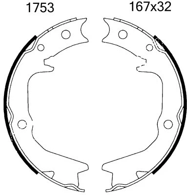 Brake Shoe Set, parking brake (01753)