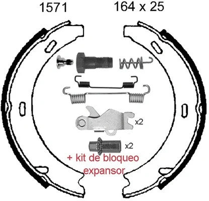 Brake Shoe Set, parking brake (01571KC)