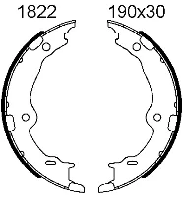 Brake Shoe Set, parking brake (01822)