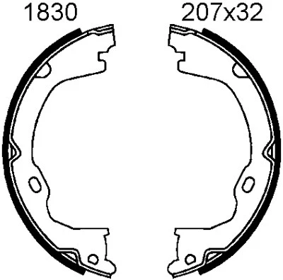Brake Shoe Set, parking brake (01830)