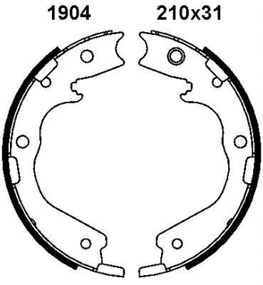 Brake Shoe Set, parking brake (01904)