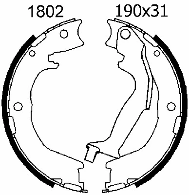 Brake Shoe Set, parking brake (01802)