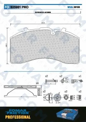 Brake Pad Set, disc brake (FO 925981)