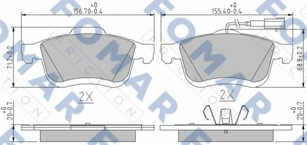 Brake Pad Set, disc brake (FO 250481)