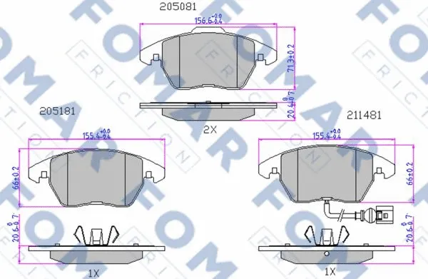Brake Pad Set, disc brake (FO 912981)