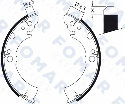 Brake Shoe Set (FO 0451)