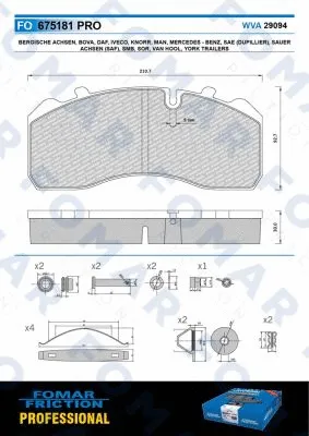 Brake Pad Set, disc brake (FO 675181)