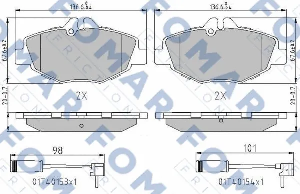 Brake Pad Set, disc brake (FO 911081)