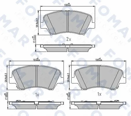 Brake Pad Set, disc brake (FO 244281)
