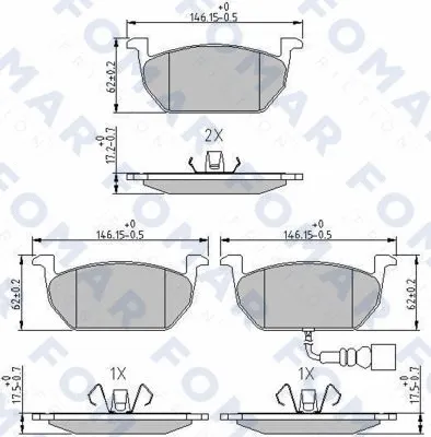 Brake Pad Set, disc brake (FO 264981)