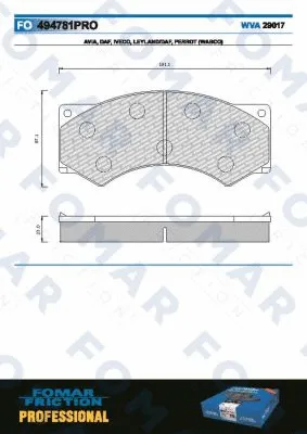 Brake Pad Set, disc brake (FO 494781)
