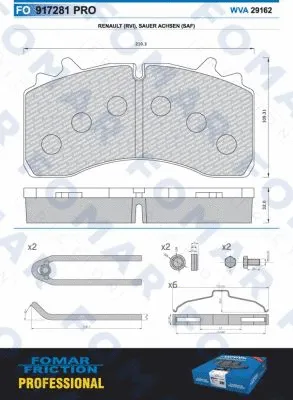 Brake Pad Set, disc brake (FO 917281)