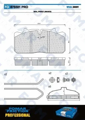 Brake Pad Set, disc brake (FO 675581)