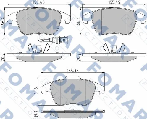 Brake Pad Set, disc brake (FO 862081)
