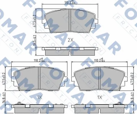 Brake Pad Set, disc brake (FO 244681)