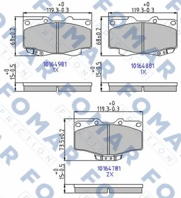 Brake Pad Set, disc brake (FO 464781)