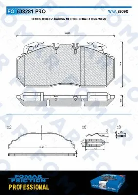 Brake Pad Set, disc brake (FO 638281)