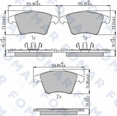 Brake Pad Set, disc brake (FO 871081)