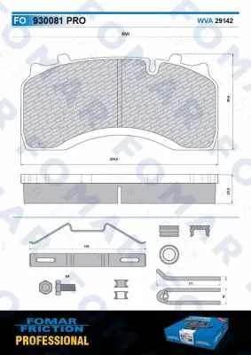 Brake Pad Set, disc brake (FO 930081)