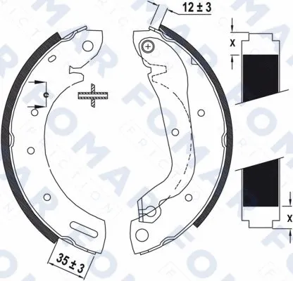 Brake Shoe Set (FO 9036)