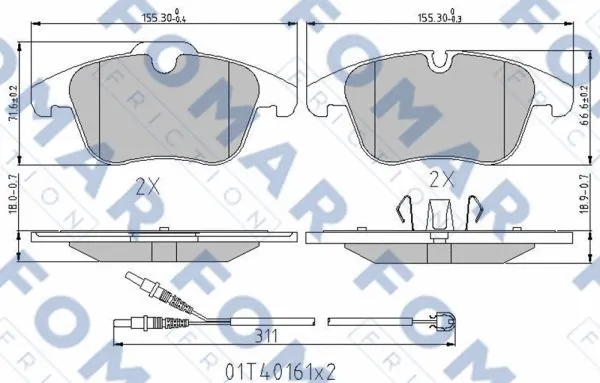 Brake Pad Set, disc brake (FO 996081)