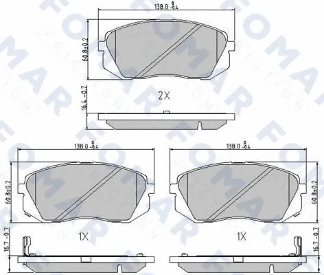 Brake Pad Set, disc brake (FO 870581)