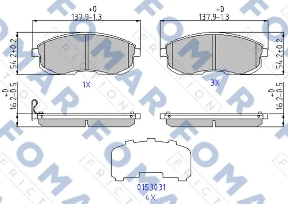 Brake Pad Set, disc brake (FO 969381)