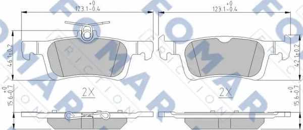 Brake Pad Set, disc brake (FO 262081)