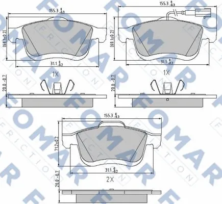 Brake Pad Set, disc brake (FO 894881)