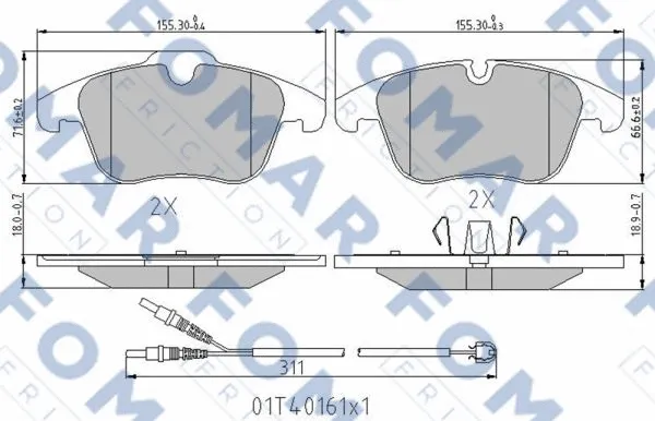 Brake Pad Set, disc brake (FO 338481)