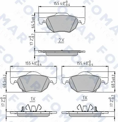 Brake Pad Set, disc brake (FO 839081)