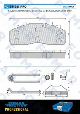Brake Pad Set, disc brake (FO 654281)