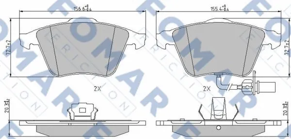 Brake Pad Set, disc brake (FO 912281)