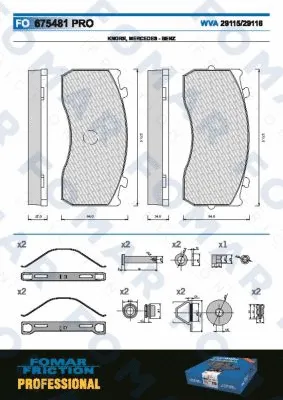 Brake Pad Set, disc brake (FO 675481)