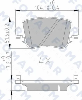 Brake Pad Set, disc brake (FO 251081)