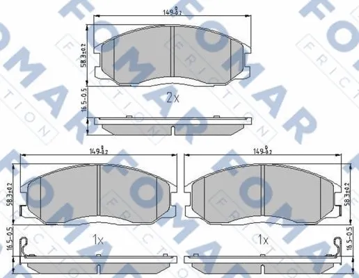 Brake Pad Set, disc brake (FO 934581)
