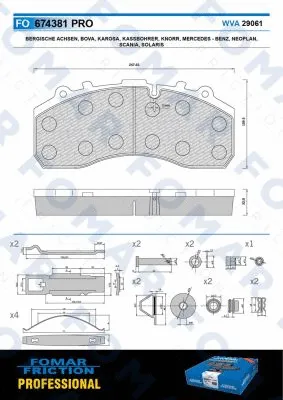 Brake Pad Set, disc brake (FO 674381)
