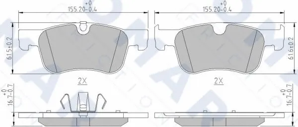 Brake Pad Set, disc brake (FO 261581)