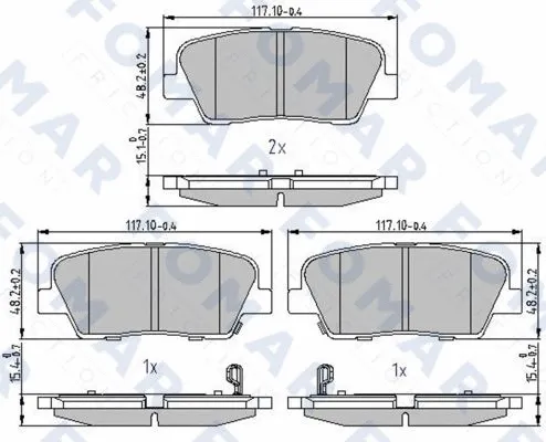 Brake Pad Set, disc brake (FO 241481)