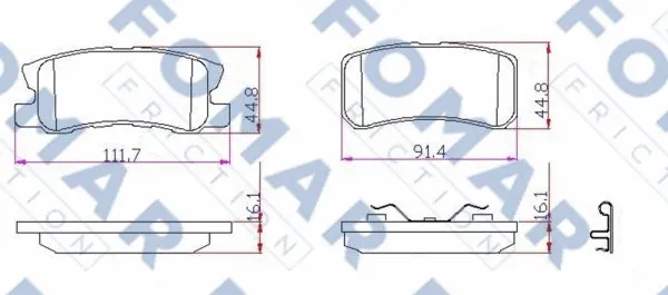 Brake Pad Set, disc brake (FO 931681)