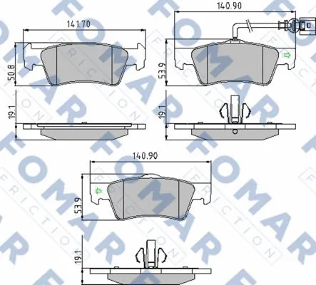 Brake Pad Set, disc brake (FO 923581)