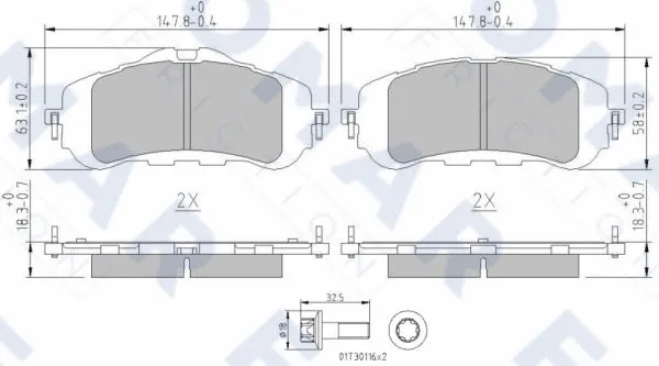 Brake Pad Set, disc brake (FO 261881)